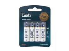 Alkalická AA baterie Geti LR06 1,5V 4ks blistr