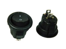 Miniaturní kolébkový vypínač kulatý černý ON-OFF 3A 250V
