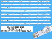 Sada LED podsvitu pro Hisense 55" LCD panel BX55V1U513030, 4 nebo 8 kusů, 1055mm