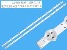 Sada LED podsvícení 575mm 11LED pro LCD TV Vestel – 2 kusy