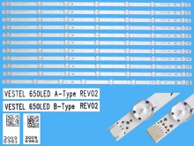 Sada LED podsvitu Vestel 23443763 pro LCD TV 65" s 11 pásky 707 mm