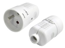Bílá kabelová zásuvka 250V 16A pro prodlužovací kabel
