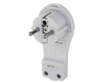 Úhlová vidlice pro prodlužovací kabel 230V 16A bílá