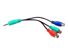 Redukční kabel 3.5mm jack 4pól / 3x CINCH RGB 0,1 m