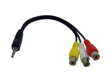Redukční kabel 3.5mm jack 4pólový na 3x CINCH audio a video 15 cm