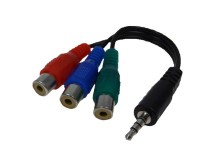 Redukční kabel 3.5mm jack 4pólový - 3x CINCH R+G+B 13 cm