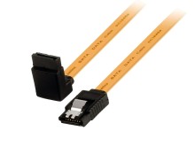 SATA 3.1 datový kabel pro PC 1m s kovovou západkou a zahnutým konektorem