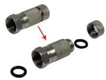 Vodotěsný přímý F konektor pro kabel 7 mm FF0