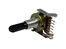 Stereo potenciometr 100kΩ otočný s aretací, hřídel 15mm