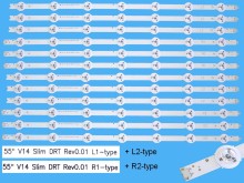 Sada LED podsvícení LG 55" V14 Slim DRT Rev0.01 s 12 pásky a 2pin konektorem