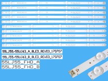Sada LED podsvícení 10 pásků pro LG 55UJ63UHD série CSP55 DLED TOTAL ARRAY