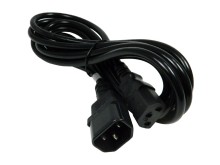 Napájecí kabel 3x1mm² s IEC C13 zásuvkou a IEC C14 vidlicí, 3 m, 10A, černý