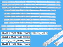 Sada LED podsvícení pro LG 60UJ63 UHD 10 pásků DLED TOTAL ARRAY