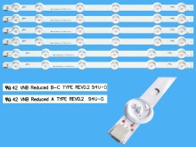 Sada LED podsvícení 374mm pro LCD TV Vestel 23283028AL, 6 pásků (4x typ A + 2x typ B-C)