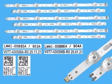 Sada LED podsvícení pro Samsung 43" V07T-430SM, 6 pásků, 1304mm