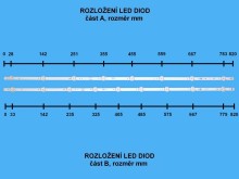 Sada LED podsvícení Vestel 17DLB43VER3 se 4 pásky 820mm pro LCD TV