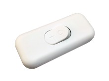 Kolébkový jednopólový šňůrový vypínač DS-5, 250V/2,5A, bílý
