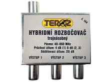 Hybridní anténní rozbočovač TV se 3 výstupy IEC č.104