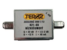 DVB-T/DVB-T2 anténní zesilovač 22 dB s F konektory TEROZ č.408