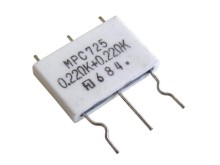 Axiální dvojitý odpor 2x0,22 Ω 5W TR5 MPC725 ACN1075