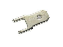 Faston kolík přímý 4,8x0,8mm do PCB, RM 5mm, pocíněná mosaz