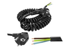 Flexošňůra kroucená 3x1,5 mm², 5 m, černá s volným koncem