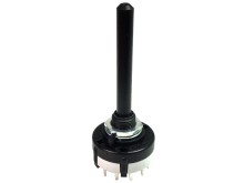 Otočný přepínač 4 sekce, 3 polohy, do PCB, osa 6 mm, 250V/0,15A