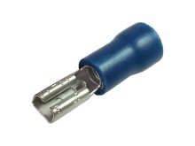 Krimpovací Faston konektor 2,8 mm s modrou izolací – zásuvka