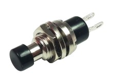 Tlačítkový kulatý rozpínací spínač ON-(OFF) 12V černý malý