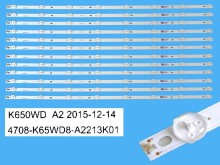 Sada LED podsvícení 698mm pro LCD TV Toshiba 12 kusů K650WD A2