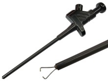 Bezpečnostní měřicí hrot na banánek 4 mm, 1 kV, 2 pružiny, černý