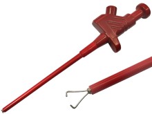 Bezpečnostní měřicí hrot s háčkem na banánek 4 mm, 1 kV, červený