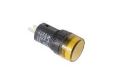 LED kontrolka žlutá 12V AC/DC s montážním otvorem 16mm