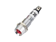 LED kontrolka červená 12V AC/DC s kovovou objímkou M8