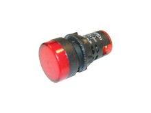 LED kontrolka červená 230V AC, otvor 22 mm