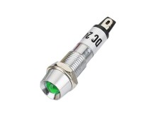 Zelená LED kontrolka 24V AC/DC s kovovou objímkou a závitem M8