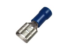 Krimpovací Faston konektor 6,3 mm s modrou izolací - zásuvka
