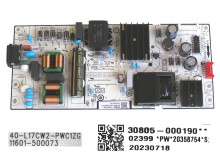 Napájecí zdrojová deska LCD modulu TCL 30805-000190 / 40-L17CW2-PWC1ZG / 11601-500073