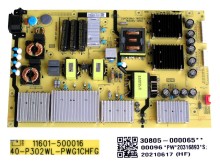 Napájecí zdrojová deska LCD modul TCL 30805-000065 / 40-P302WL-PWG1CHFG / 11601-500016