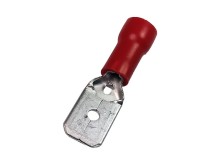Krimpovací Faston zástrčka 6,3 mm s červenou izolací