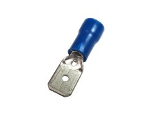 Krimpovací Faston konektor 6,3 mm s modrou izolací – zástrčka
