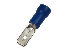 Krimpovací Faston konektor 4,8 mm s modrou izolací - zástrčka