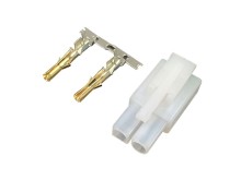 Samice napájecí konektor Tamiya 2p, zlacené kontakty, rozteč 6,2 mm