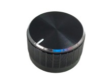 Hliníkový černý knoflík na potenciometr 29 mm s ukazatelem polohy