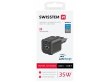 Power Delivery nabíječka USB-C + USB-A 35W černá