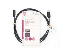 Audio redukce USB-C na 3,5 mm jack kabel 1m černý