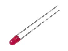 Červená kulatá LED dioda 3mm, difúzní, 625nm, 8-50mcd, 20mA, 60°