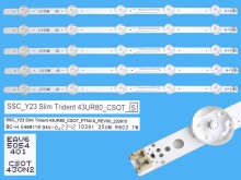 Sada LED podsvitu 467mm pro LCD TV LG 43" – 5 kusů AGF30092309