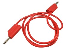 Měřicí kabel s banánkovými konektory, červený, 20A, délka 100 cm
