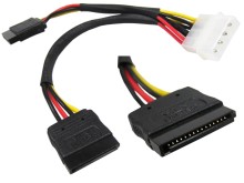 Rozdvojka napájecího kabelu PC z 5,25" na 2× SATA HDD